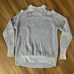 Free people cold shoulder blue sweater size small